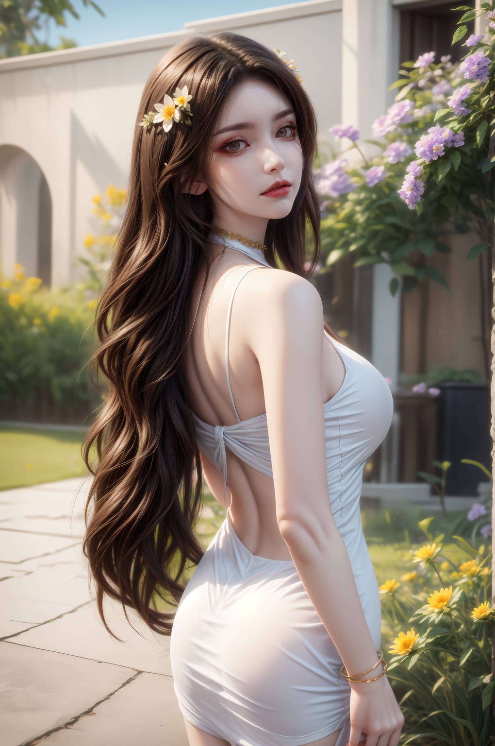 安卓国漫女神的魅力尽显这款超好看的国漫女主AI花卉壁纸