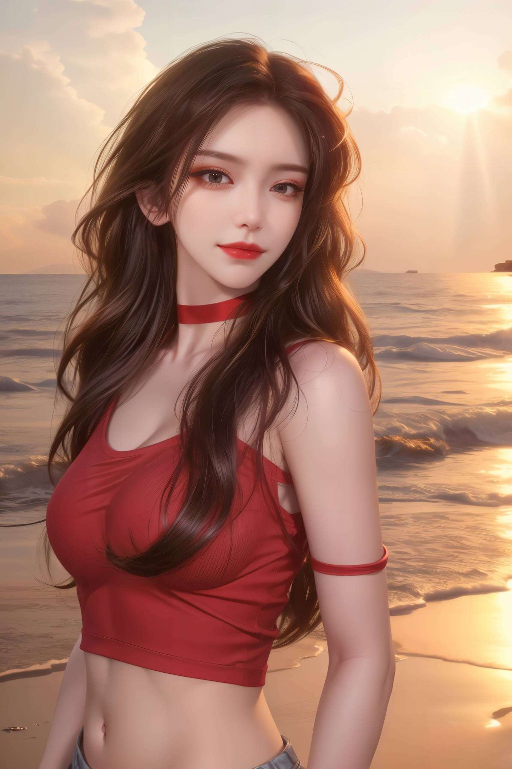 细腻的骨骼素材描绘以AI绘画技术捕捉了动漫美杜莎的神秘魅力