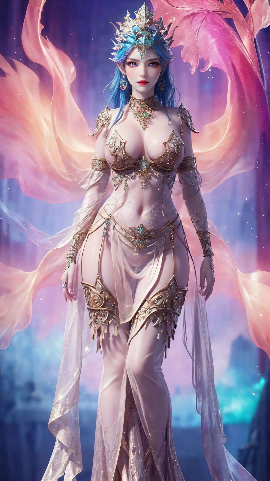 融合民族风情这款静态国漫女主AI壁纸