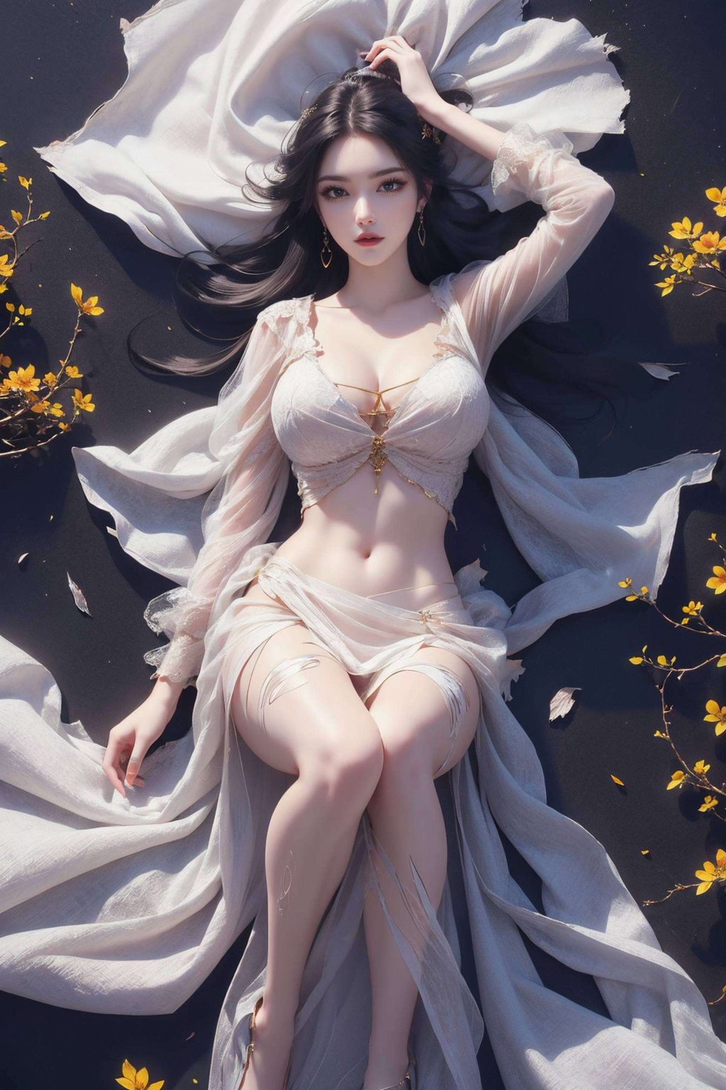 这款AI绘画人物微笑素材壁纸高清宽屏4K分辨率