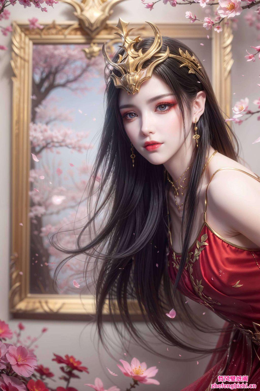 这款AI绘画角色构图参考图将Windows 10壁纸与AI女神完美融合