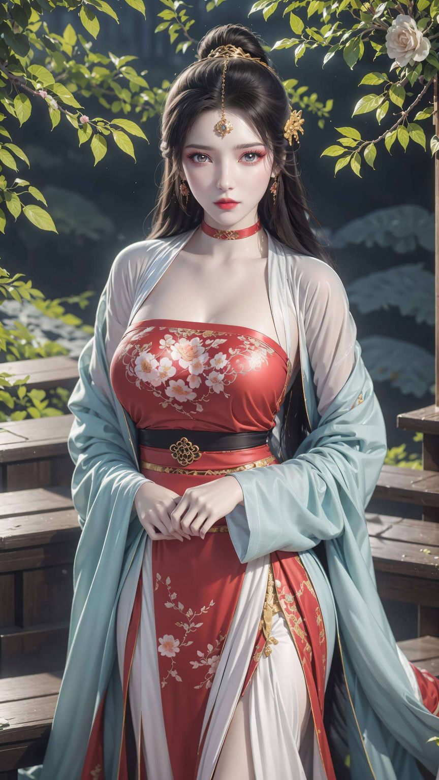 这款国漫美女桌面壁纸将伤感自然的色调与古典韵味融为一体