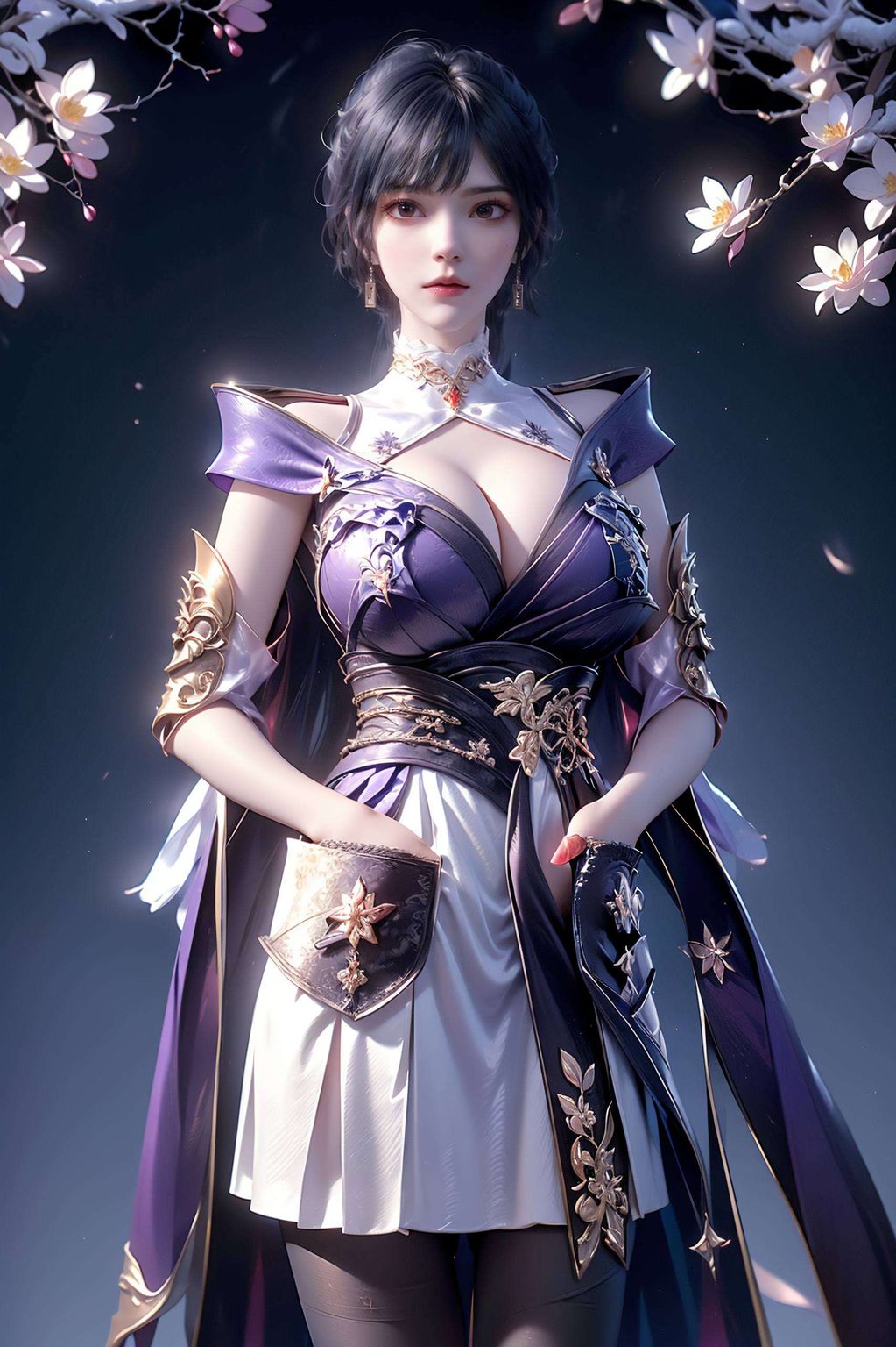 在这幅画作中完美呈现国漫女生的柔美与坚韧