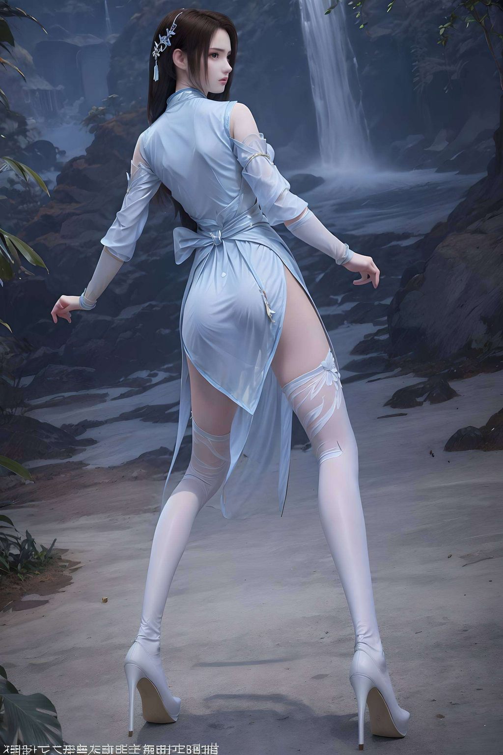 细腻笔触勾勒出古典与现代交融的养眼艺术风格让她成为你平板上的AI女神