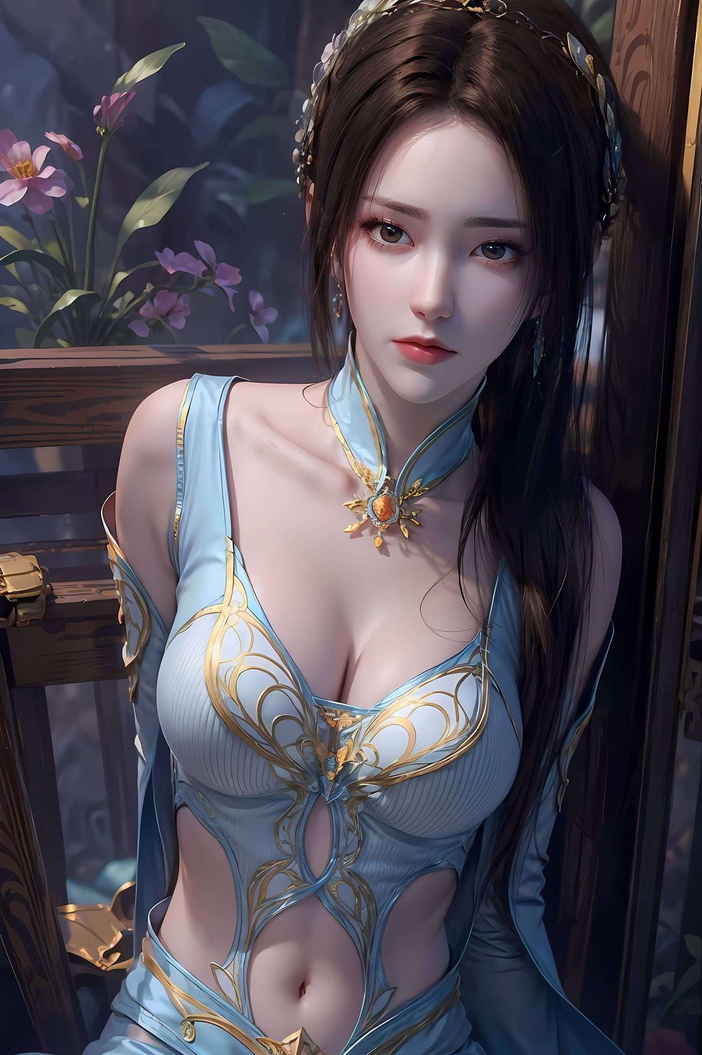 细腻笔触描绘纳兰嫣然的面纱壁纸