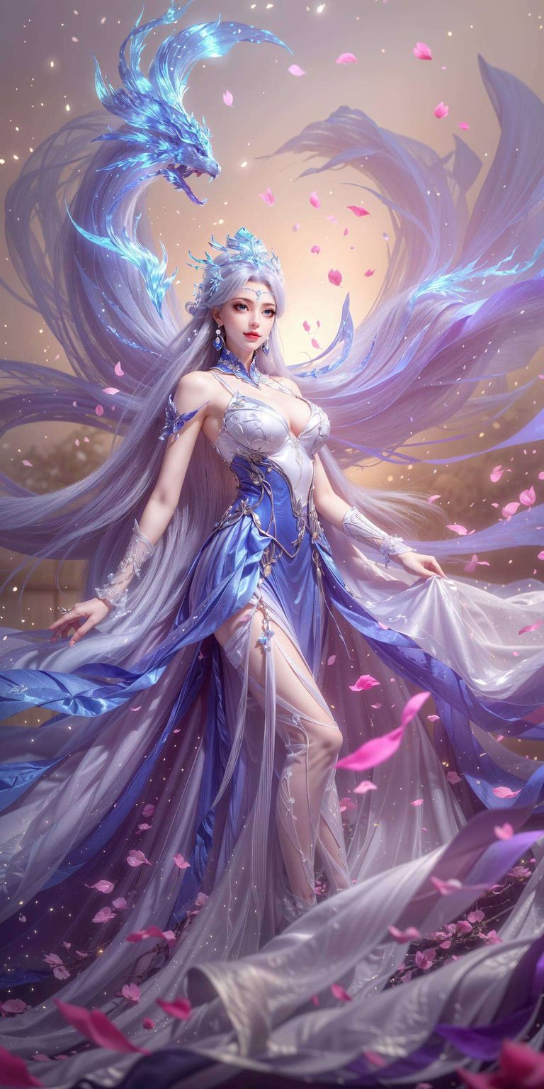 百炼成仙的传奇女神细腻的线条勾勒出她飘逸的裙摆