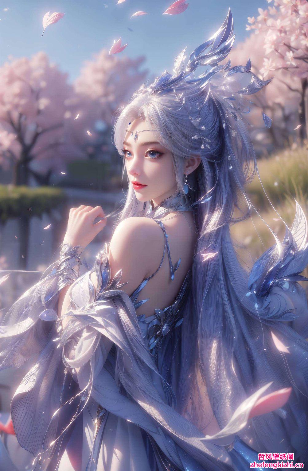 她们在电脑屏幕上翩翩起舞宛如置身于一幅美丽的国漫画卷中