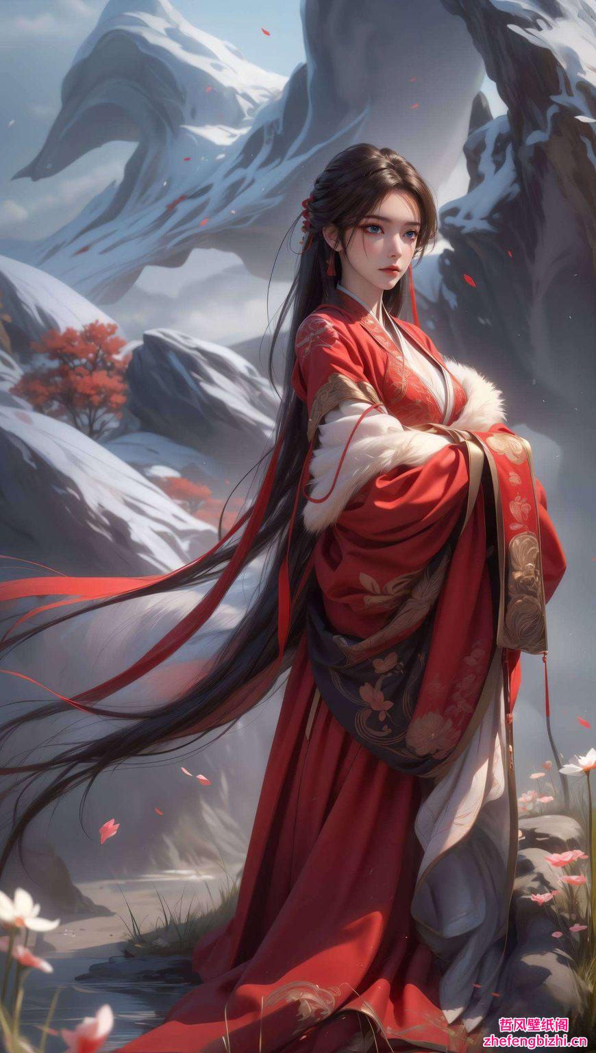 眼含春水她轻挽秀发