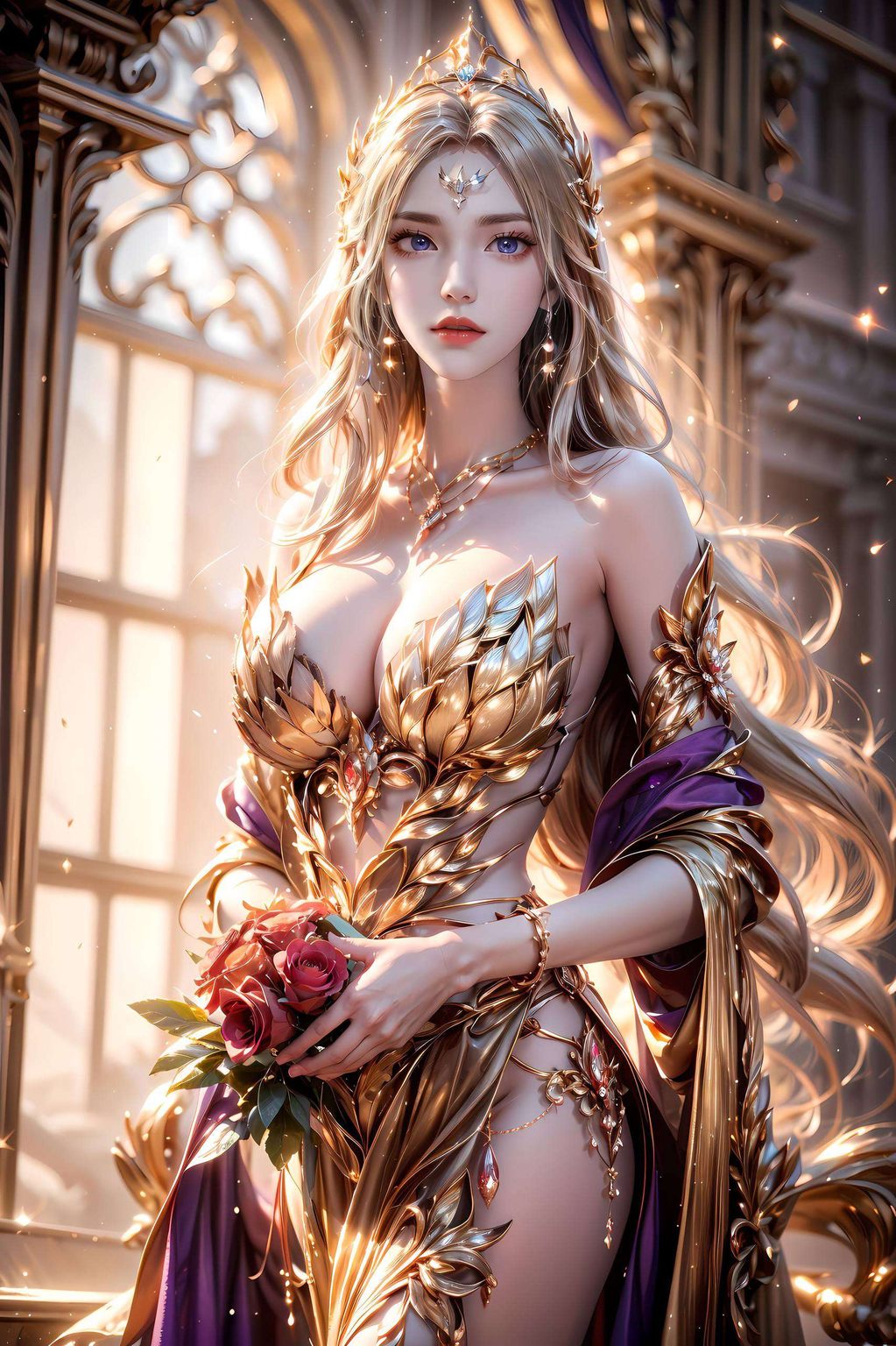 色彩鲜明以千仞雪召唤六翼天使的震撼场景为主题