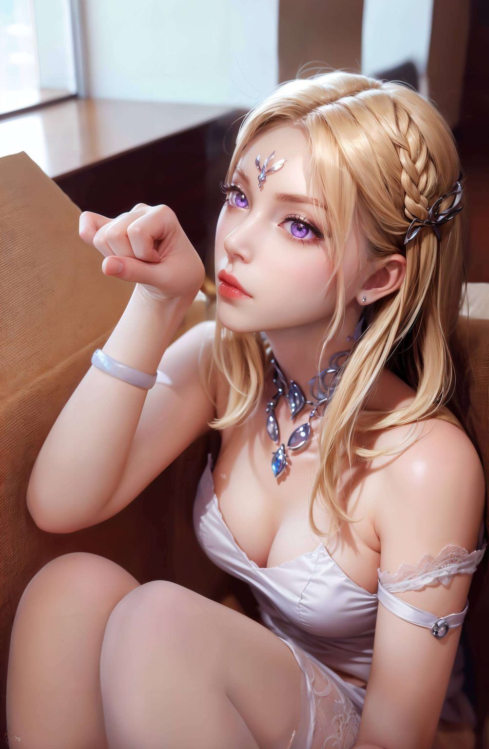 这款AI绘制的6翼千仞雪美女壁纸为你的手机增添一抹古典雅致之美