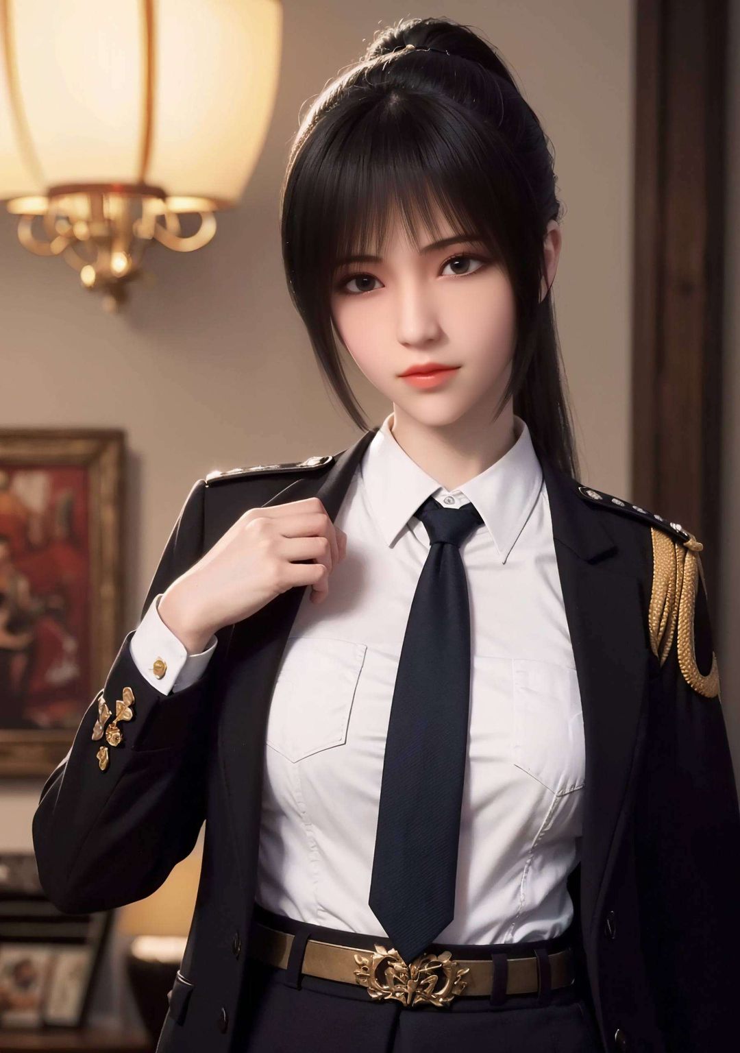 这款国漫美女纹理电脑桌面主题融合国漫女神的元素