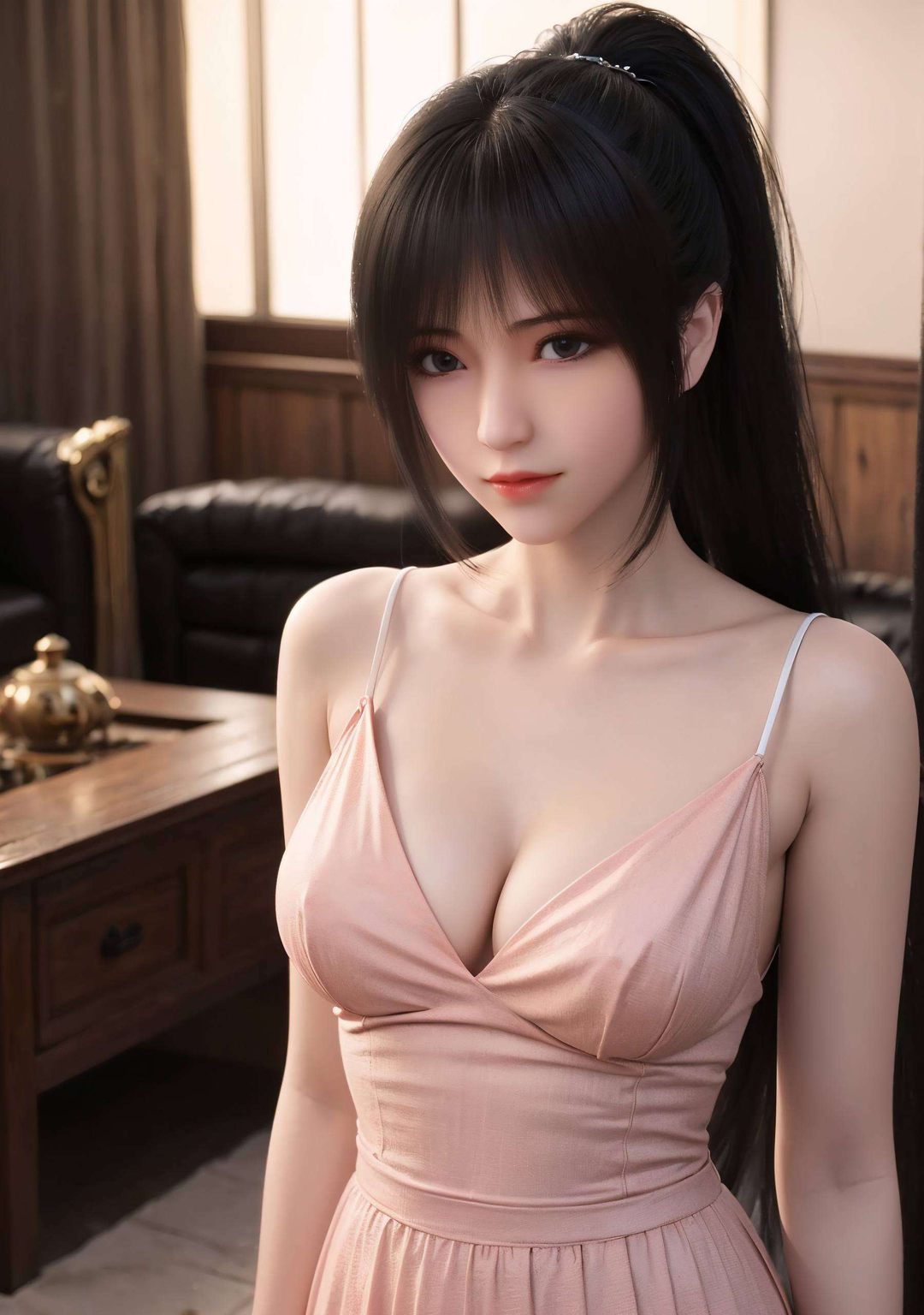 这款超好看国漫女主AI哑光2K高清壁纸塑造了一位静谧而美丽的AI美女