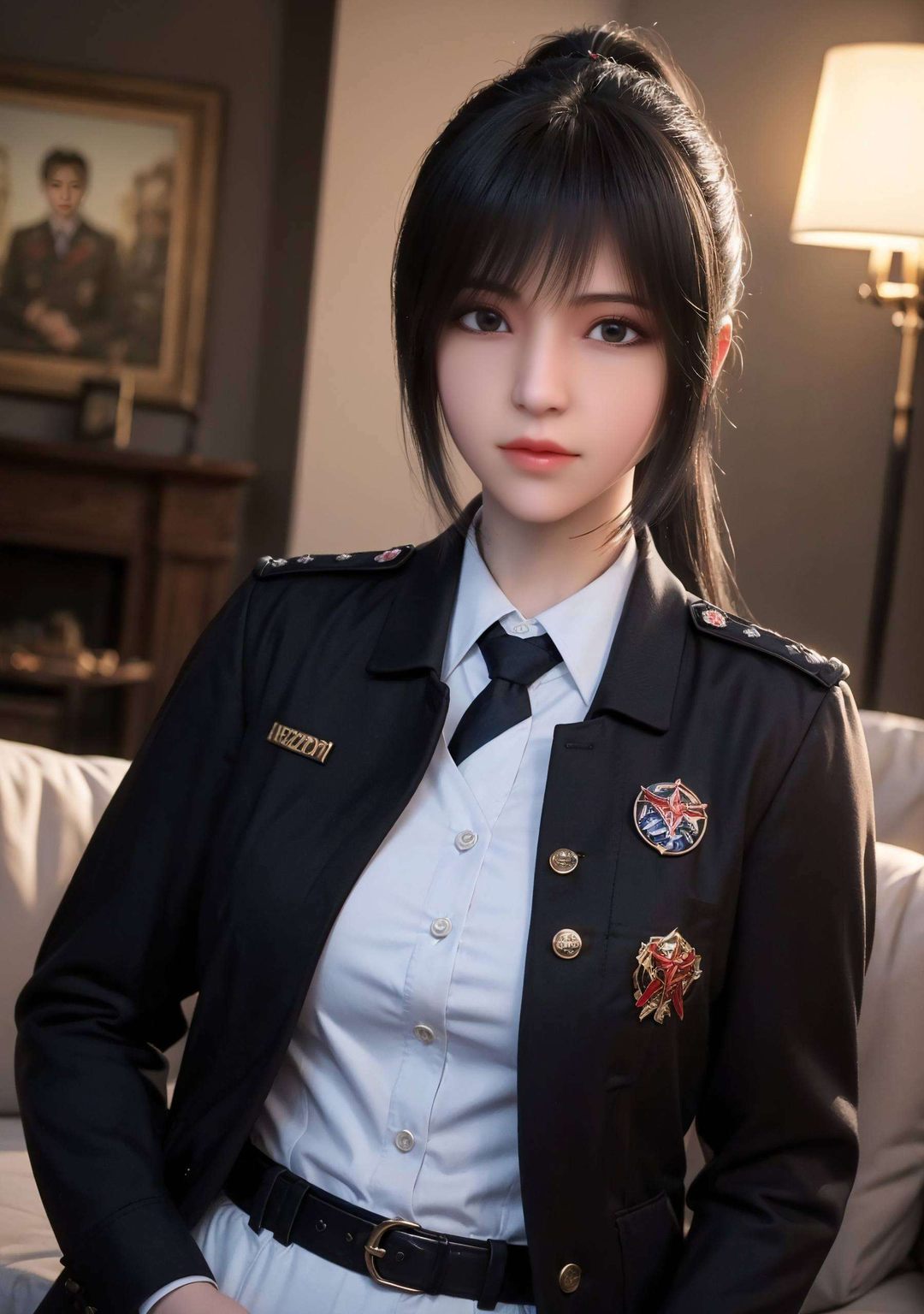 凸显出电脑绘图的精细与立体AI绘画角色骨骼素材金属质感电脑国漫美女AI国漫——这款壁纸以雄兵连琪琳为原型