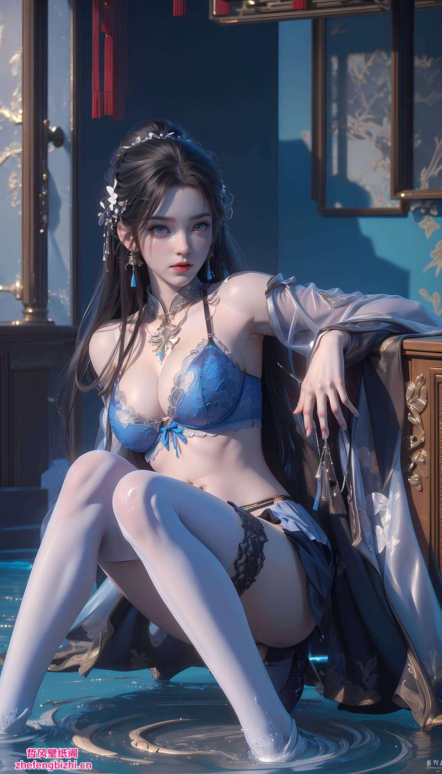 清漪漫步在古香古色的画卷中她灵动如动画