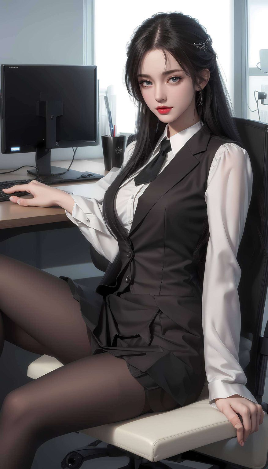 清漪合掌壁纸高清AI人物表情素材