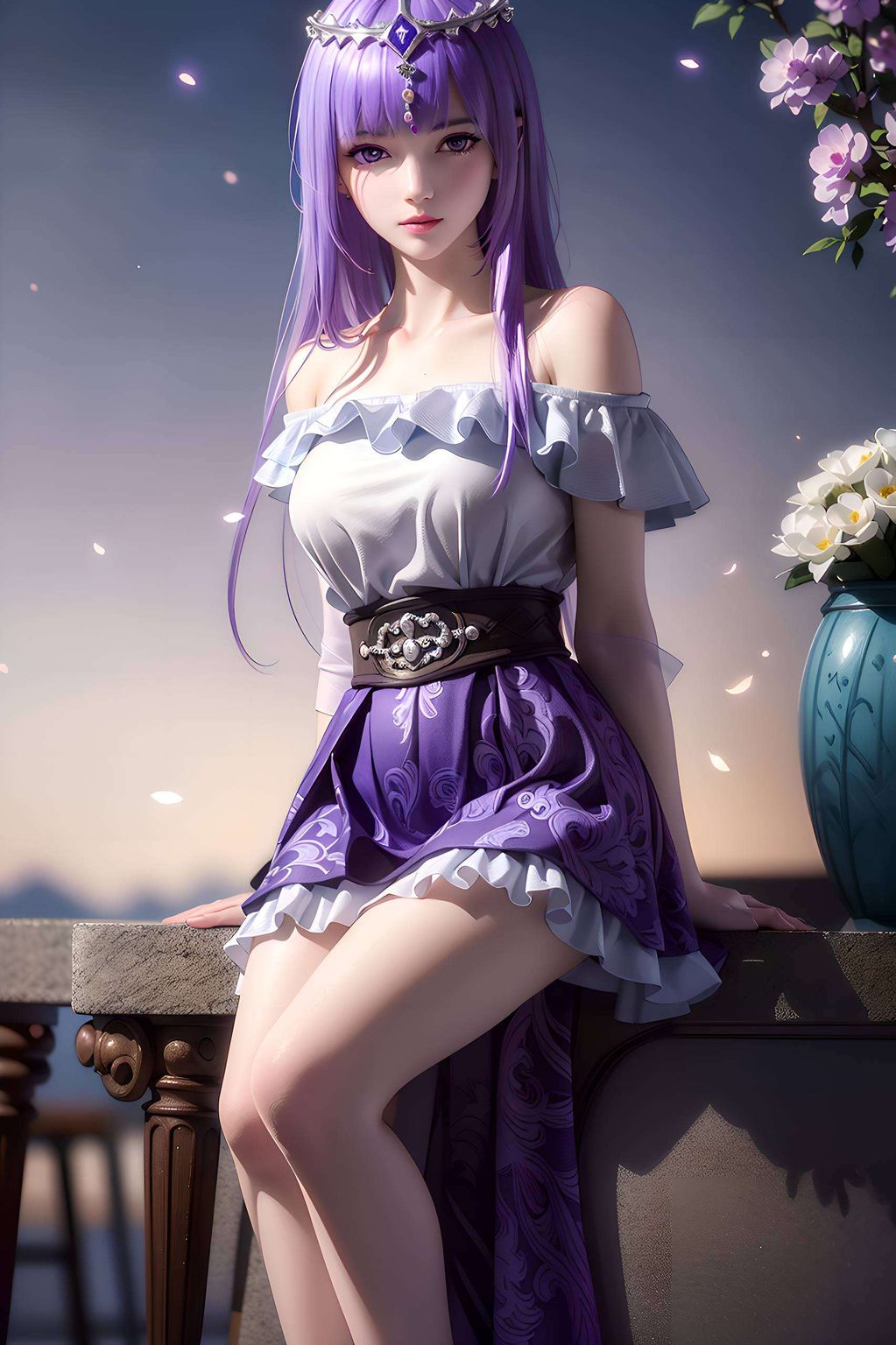 绘制微笑的国漫美女笑靥如花