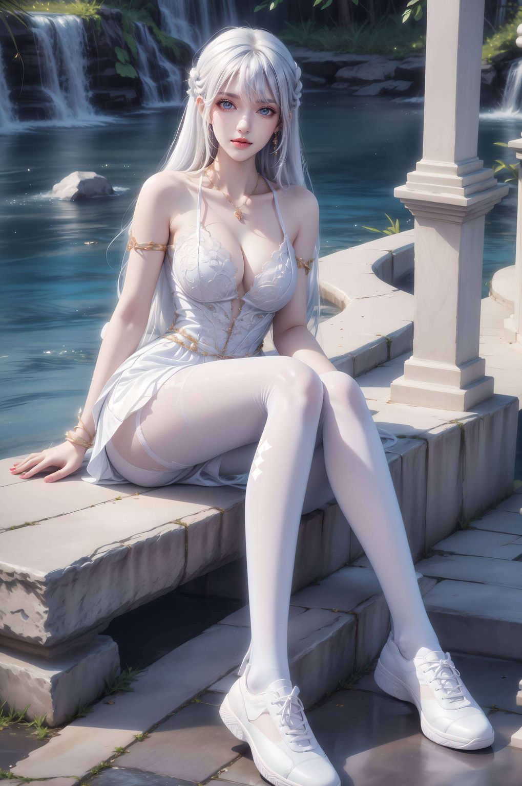 婉约飘逸她着一袭古香古色的长裙