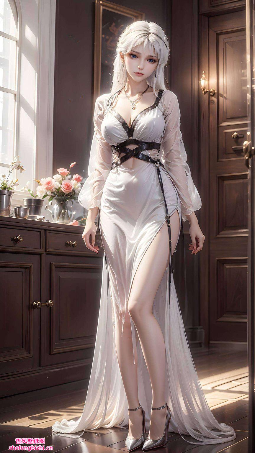 圣采儿的新装壁纸图片她身着淡雅长裙