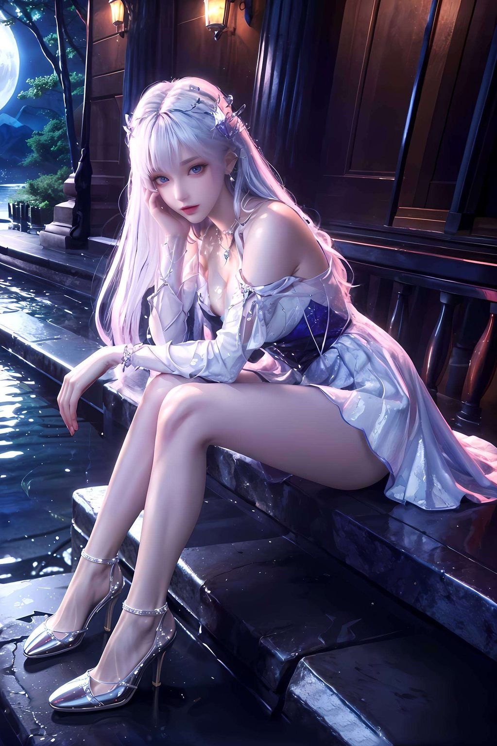 这款护眼壁纸以国漫美女圣采儿为主角精心绘制