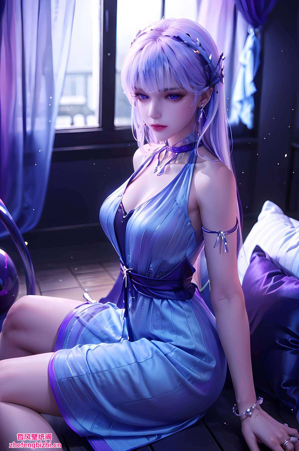 这款震撼格纹的IPad国漫美女潮图壁纸细腻的线条与鲜明的色彩