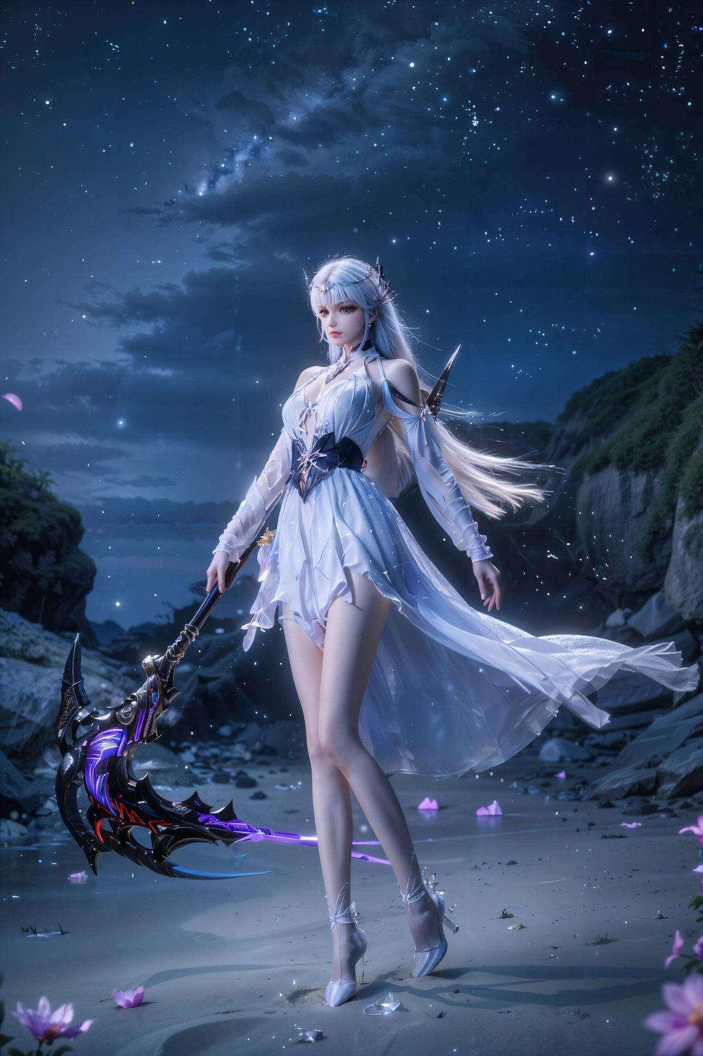 这幅「清新拼贴2560p壁纸AI美女：圣采儿」犹如一缕春风为你的手机增添一抹不可忽视的美丽风景