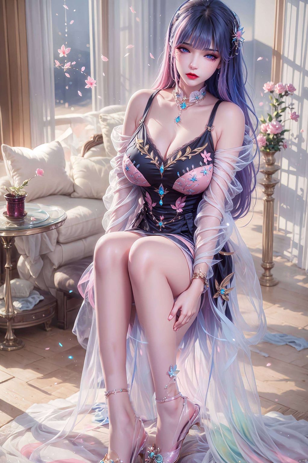 为你的手机增添一抹别样的浪漫色彩这位国漫美女身着粉色战袍