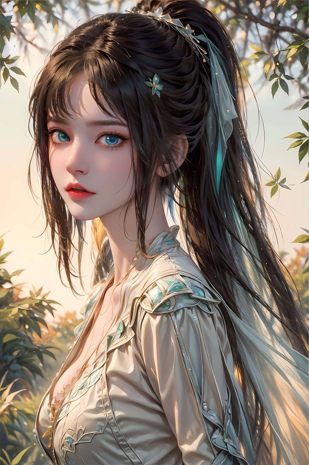 国漫女神AI化身为电脑桌面壁纸她