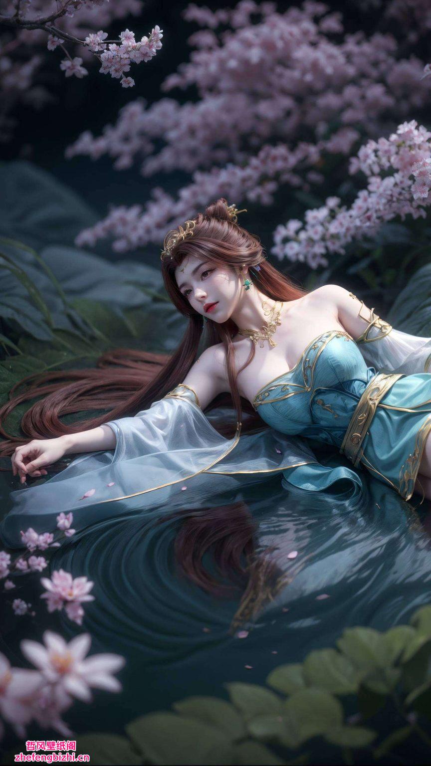 让她的灵动风采更加纯净跃然于这幅4K超清壁纸之上