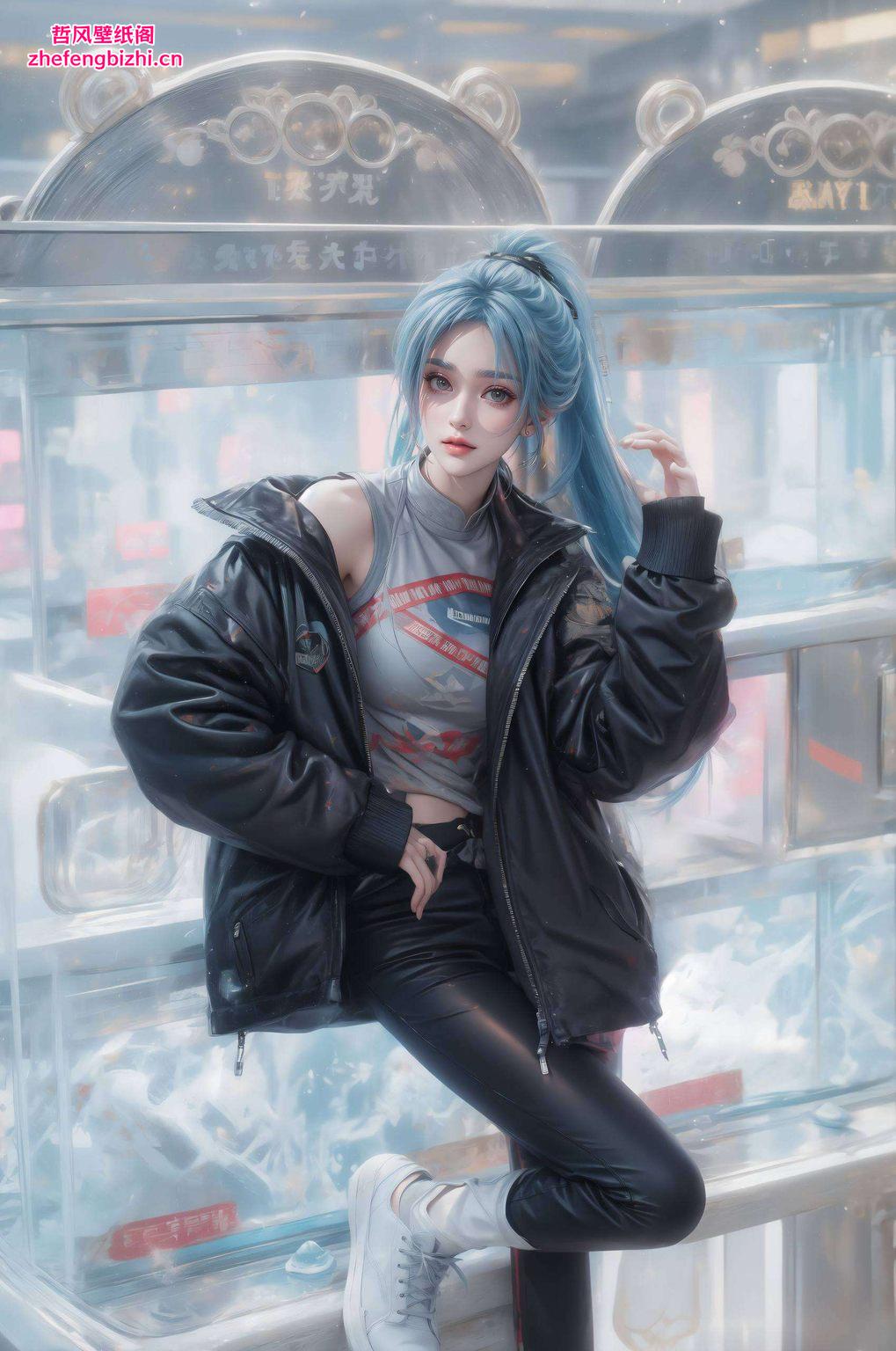 以国漫美女的甜美形象为灵感用这款壁纸