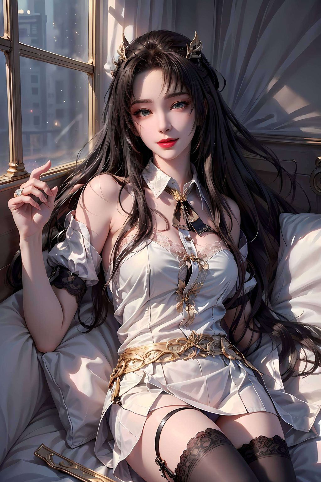 每一笔每一划都细腻入微高清壁纸条纹iPad AI美女