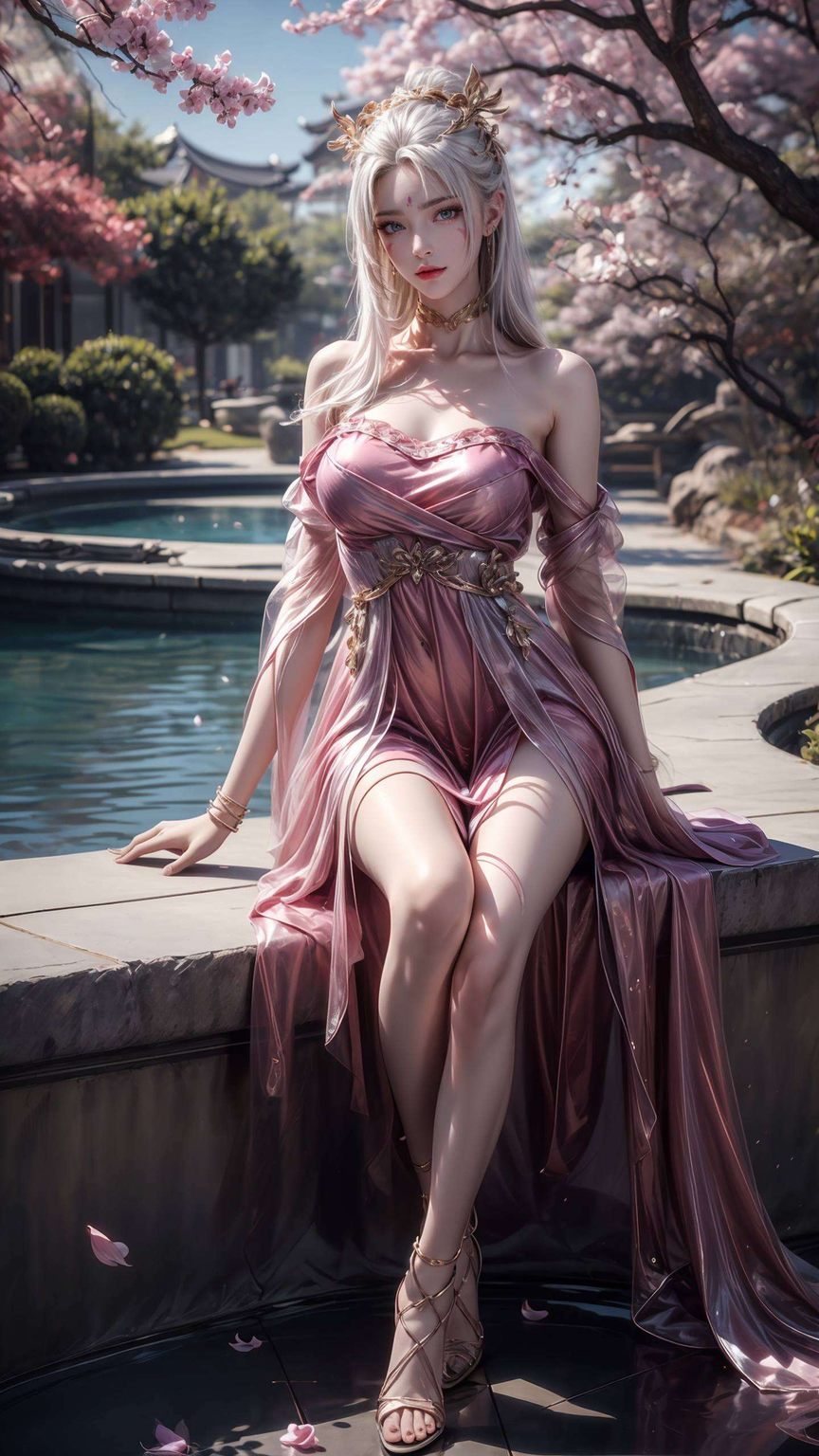 眼神妩媚动人这款国漫美女AI壁纸