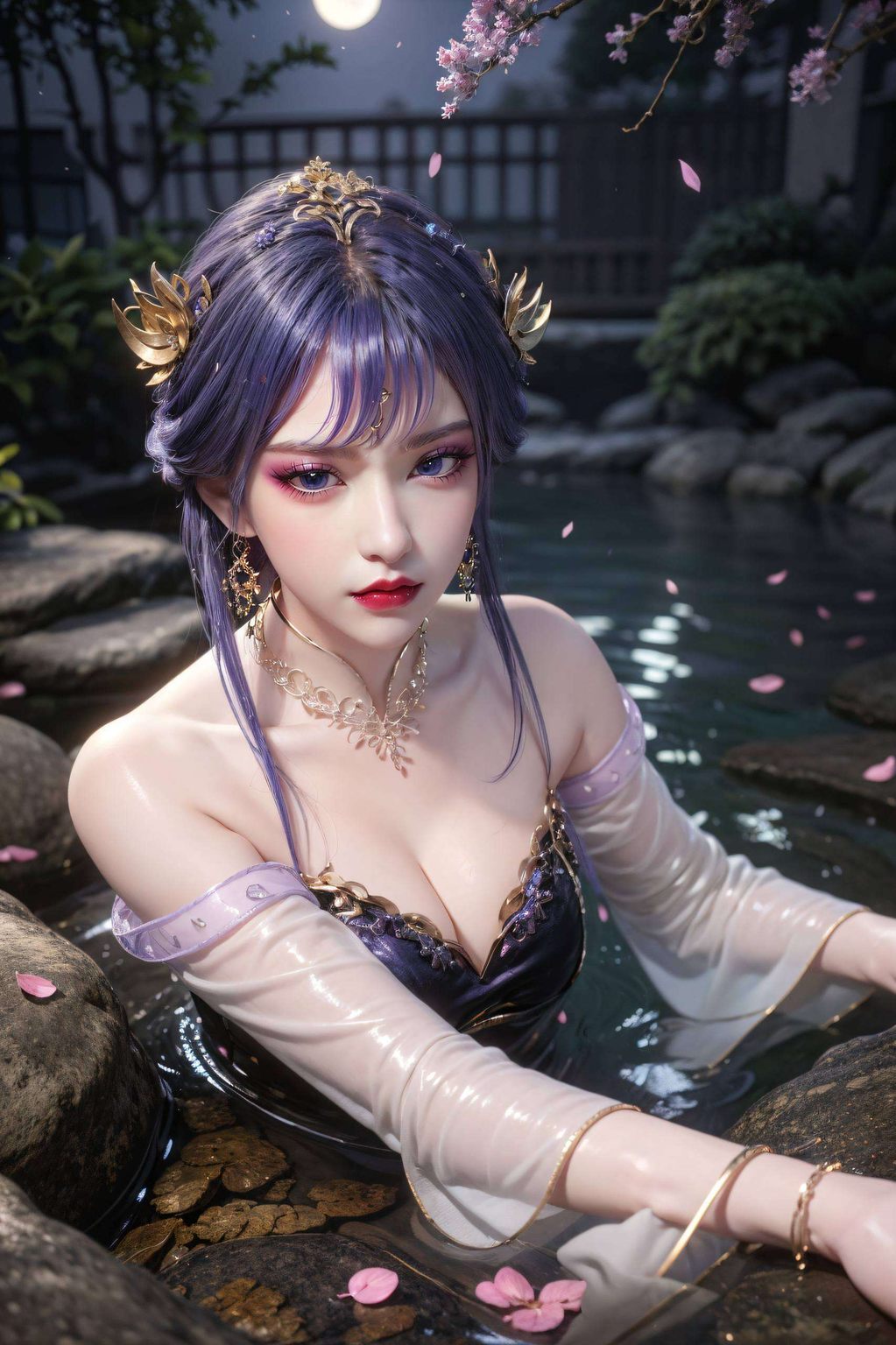 融入碎花元素以国漫美女为主题