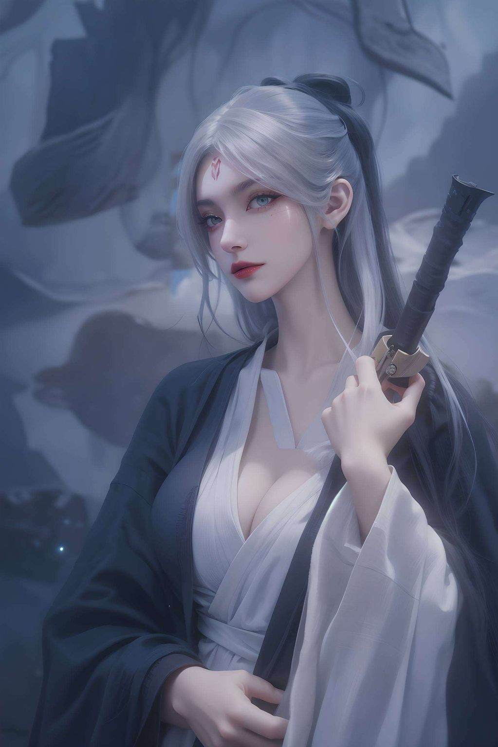 这款国漫女神动物苹果锁屏壁纸细节丰富