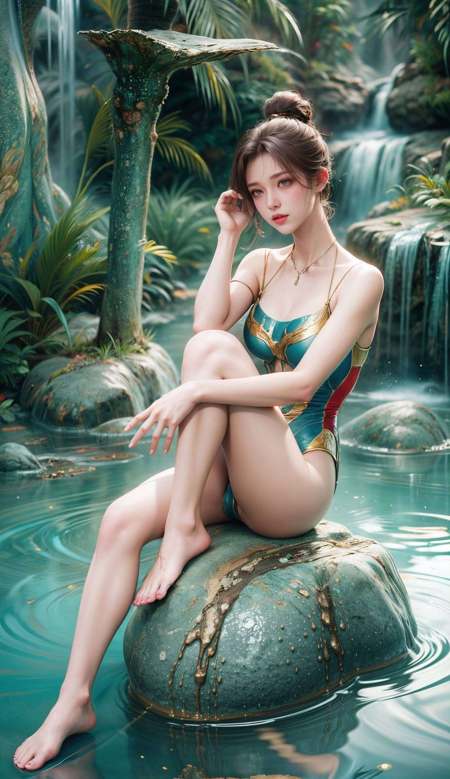 每一处细节都经过精心描绘让她的优雅形象跃然壁上