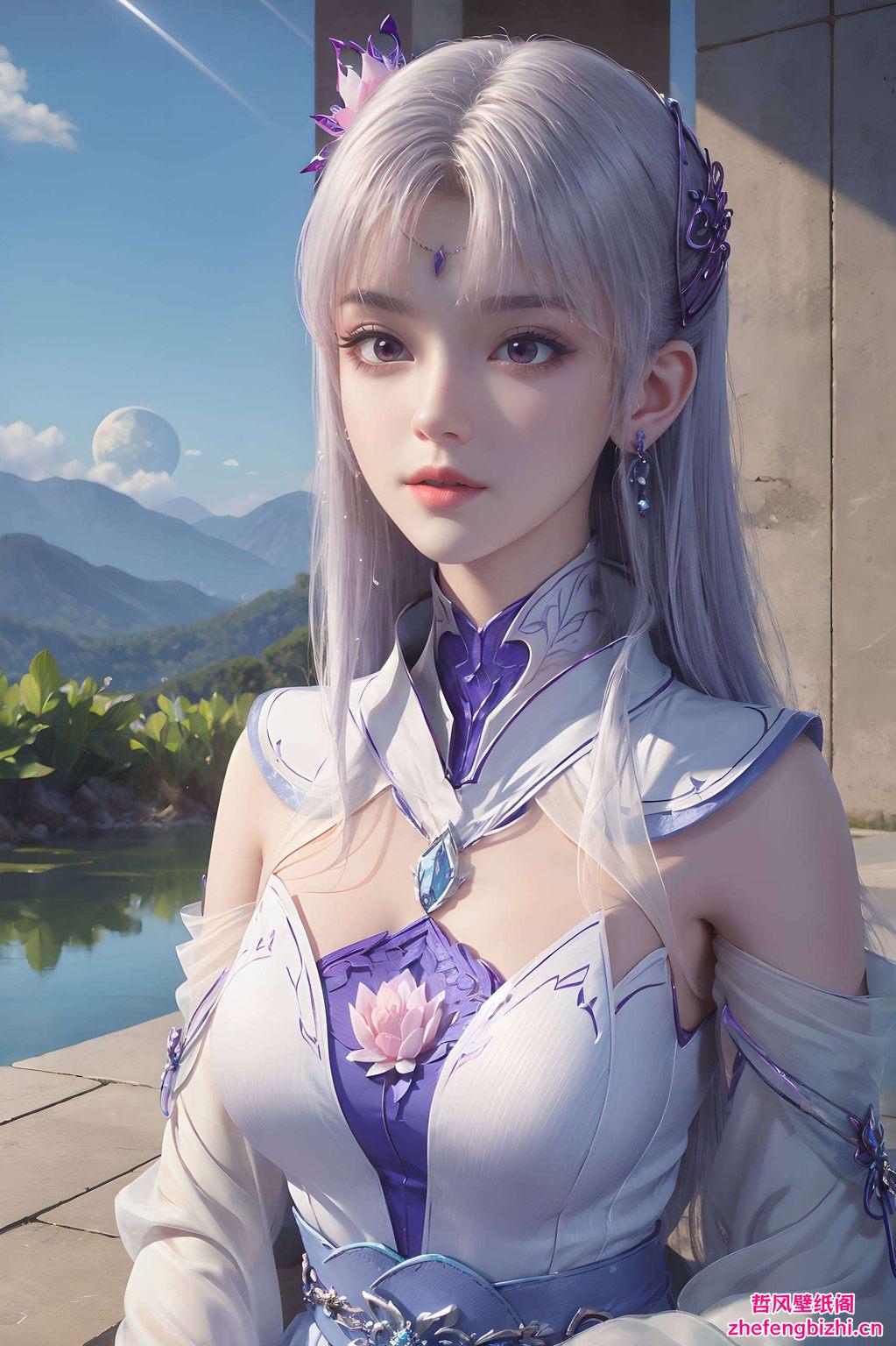AI绘画赋予她超高清4K的细腻光彩这款古风漫画壁纸