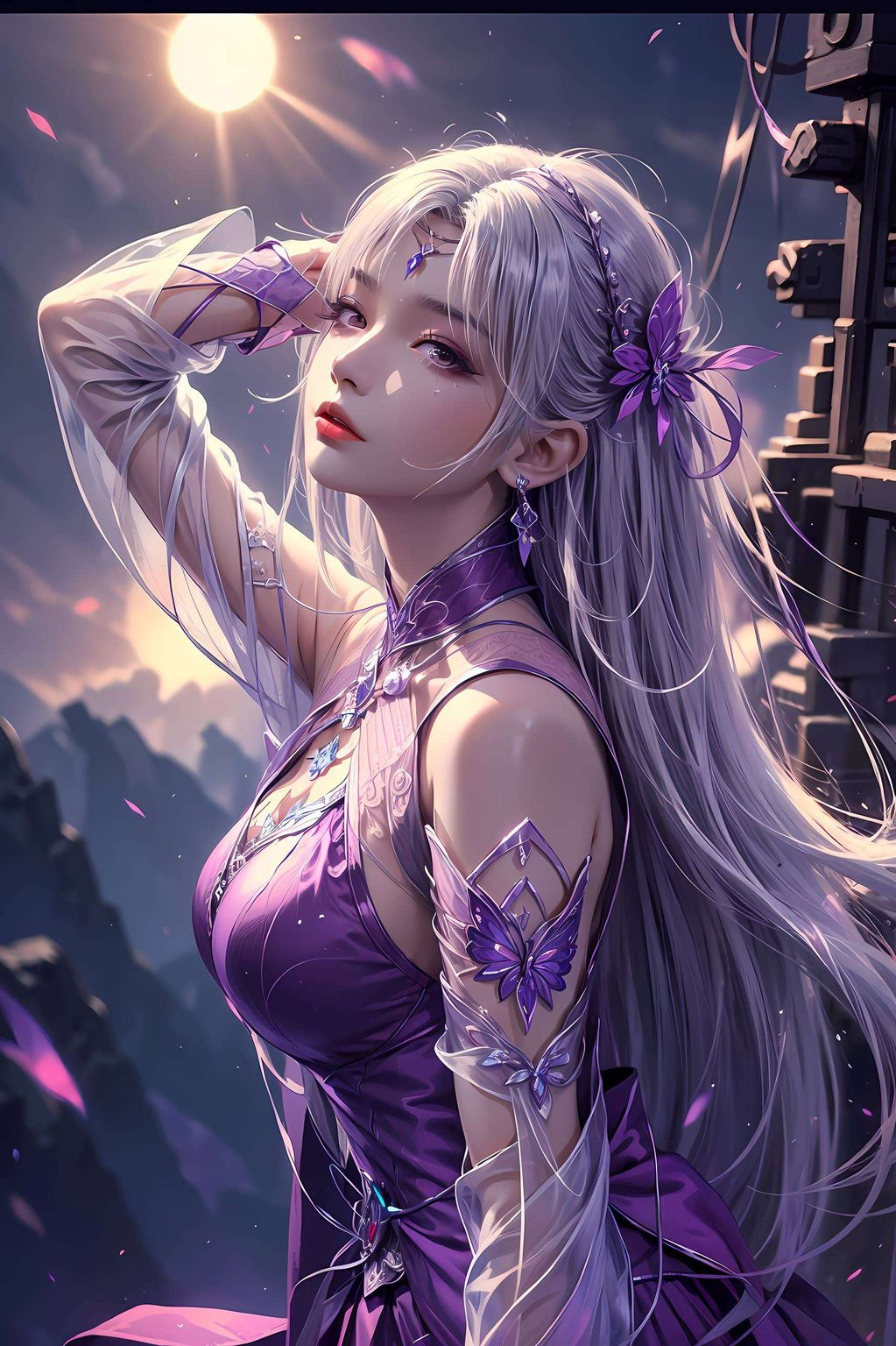 他们背靠而立静态之美融入二次元壁纸