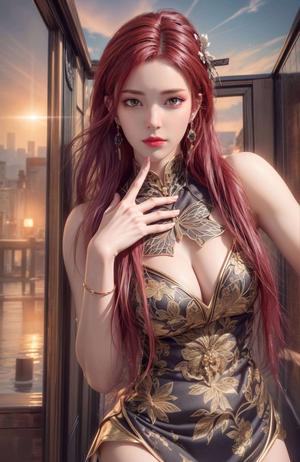 高清画质以细腻的水彩笔触描绘出国漫女神雅妃的唯美形象