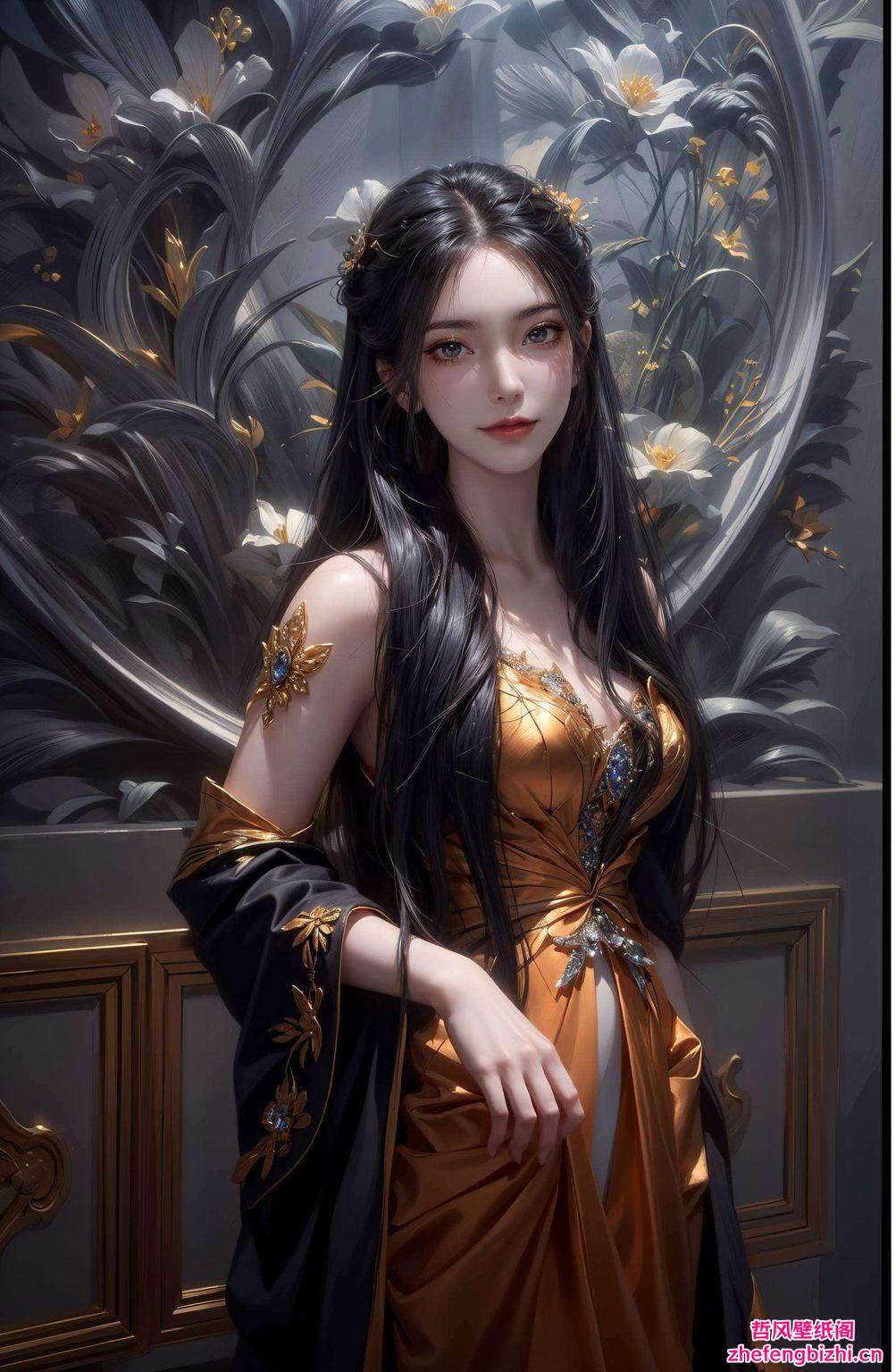 柔和的色彩搭配细腻的笔触捕捉了她火焰般的魅力