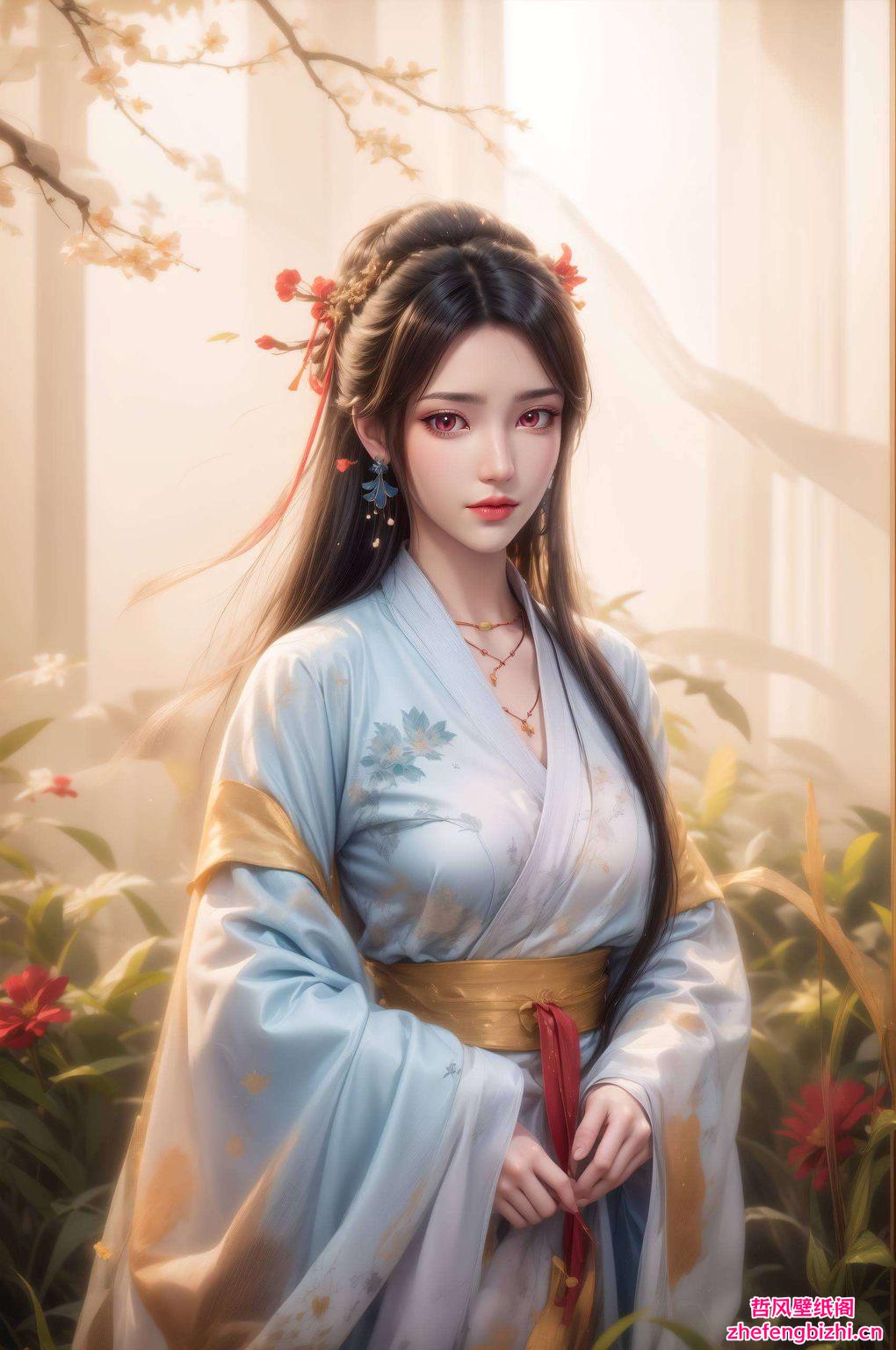 每一笔触都饱含着古典艺术的韵味在这幅黑衣元尊夭夭的高清壁纸中