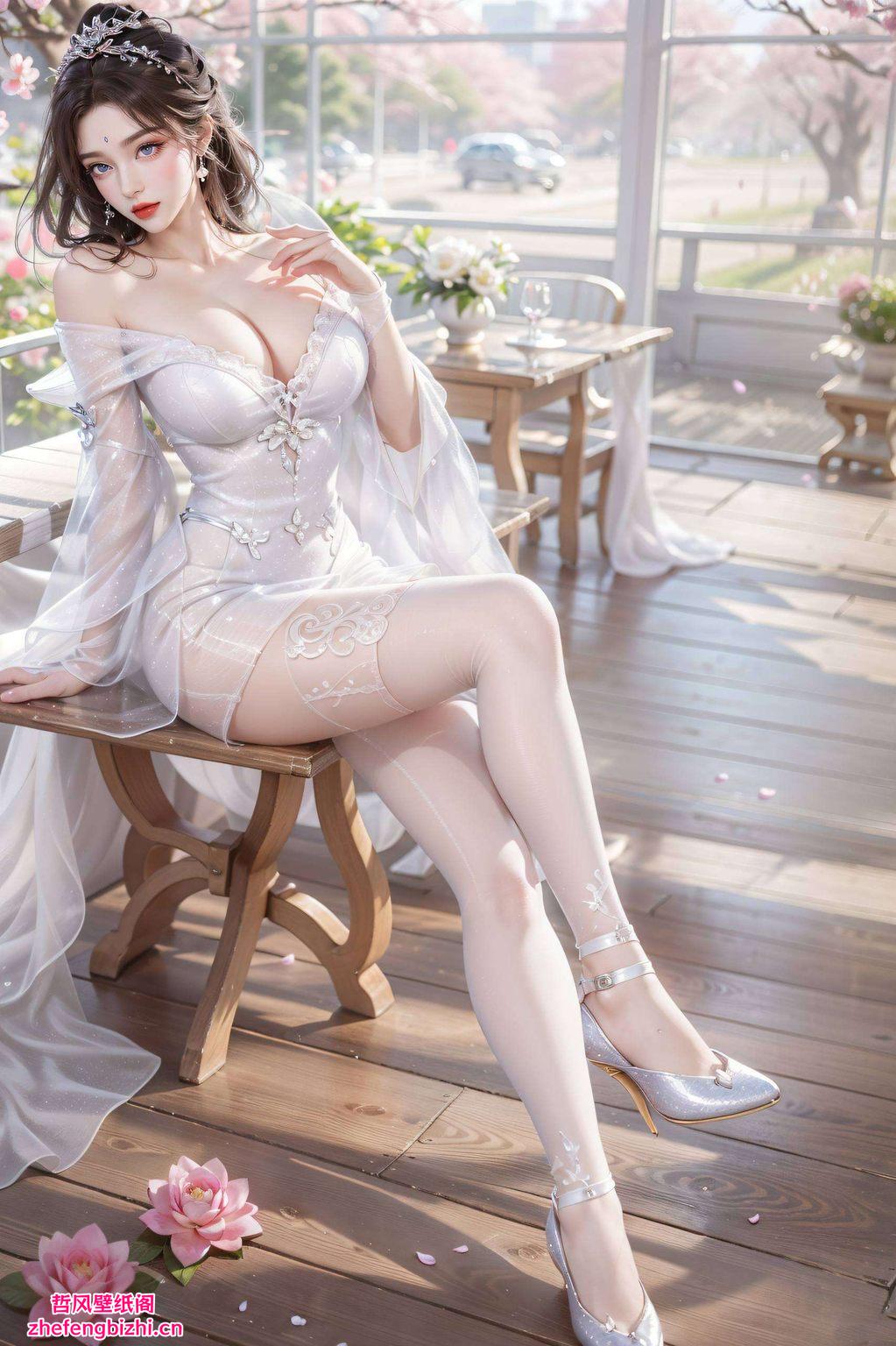 如同电脑中的花卉她的每一次微笑