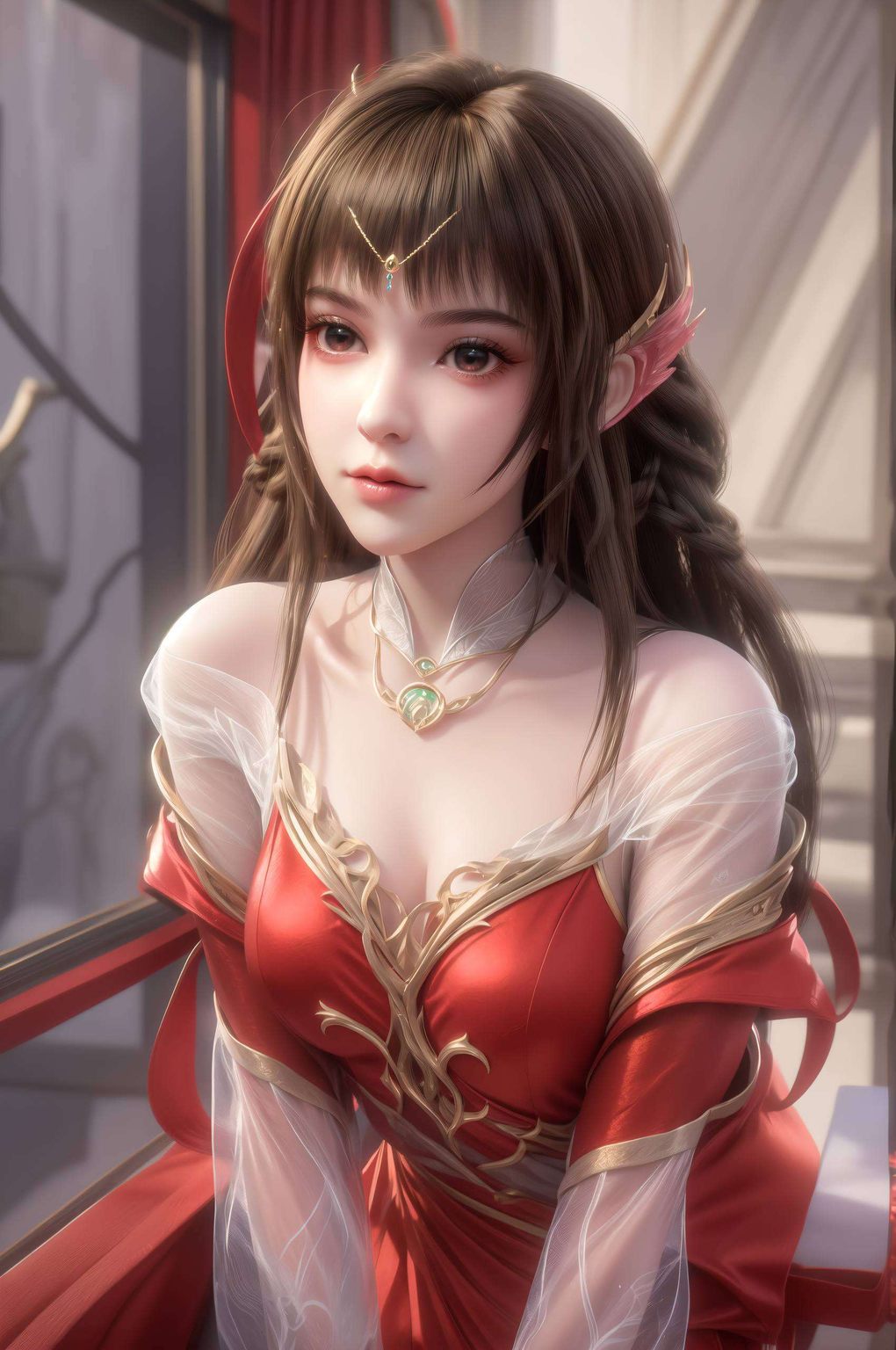 画面中的国漫美女以云落120帧超清画质呈现