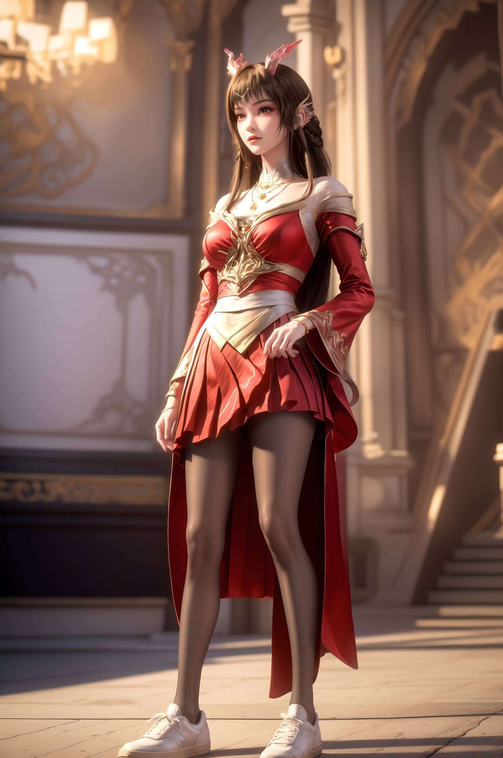 感受不一样的艺术气息云落大头壁纸AI女神