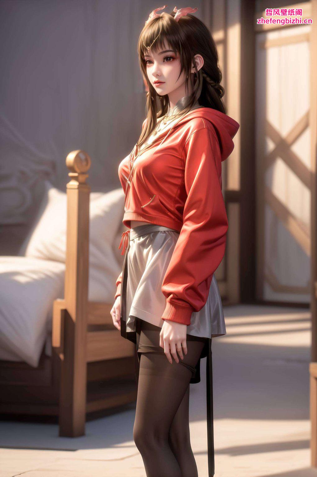 全屏AI绘画动作素材让云落美女的国漫风采尽收眼底！这款超厲害的手机壁纸