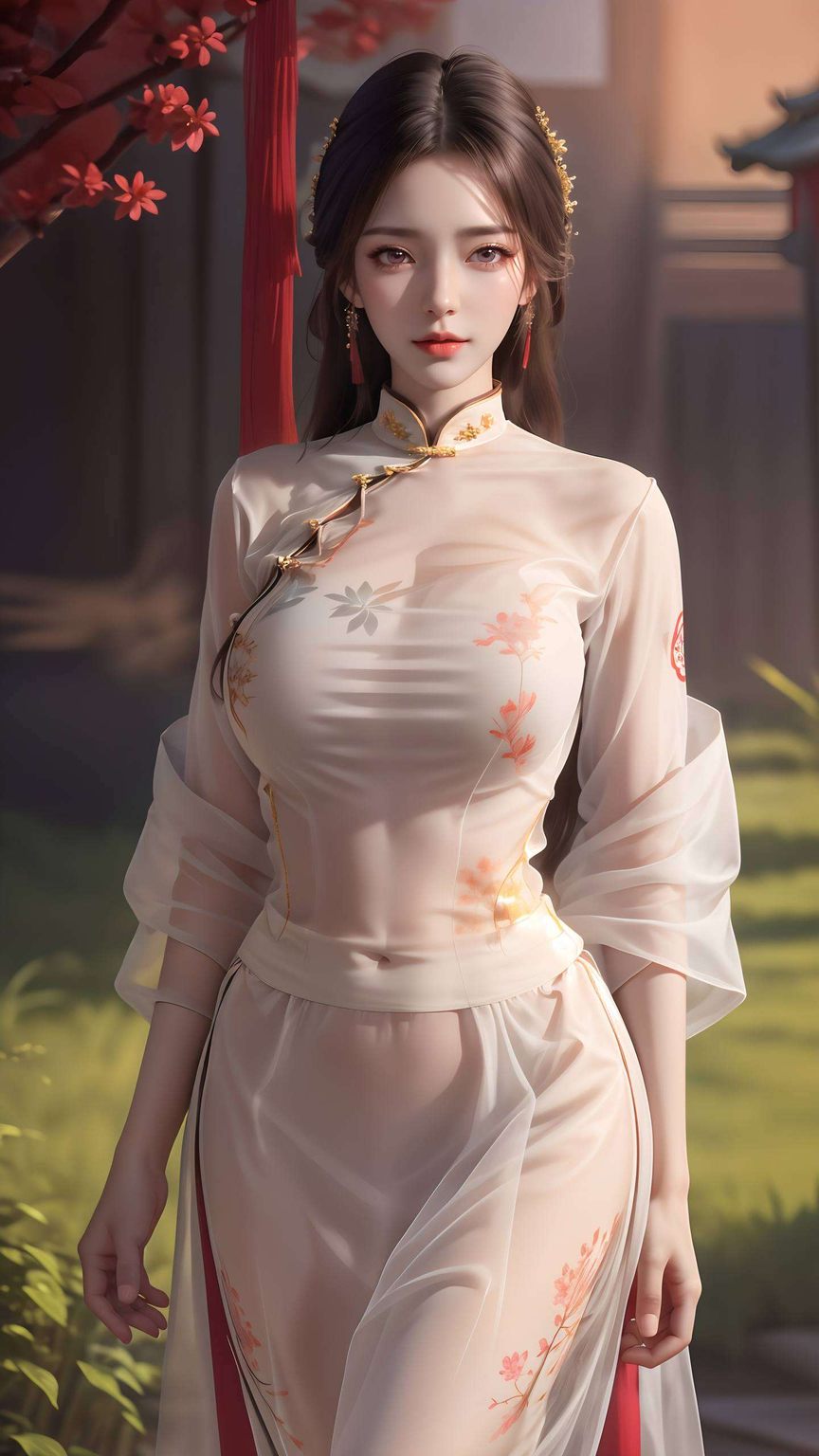 这款超好看的国漫女主AI自然iPad桌面黑色壁纸映衬出她的神秘与高贵