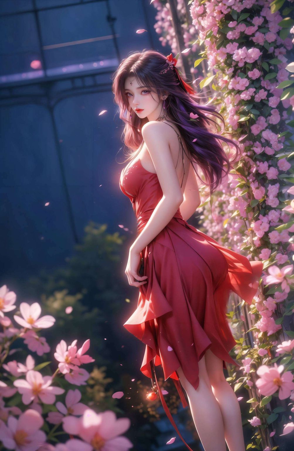 细腻的碎花图案漫步在春日的花海中