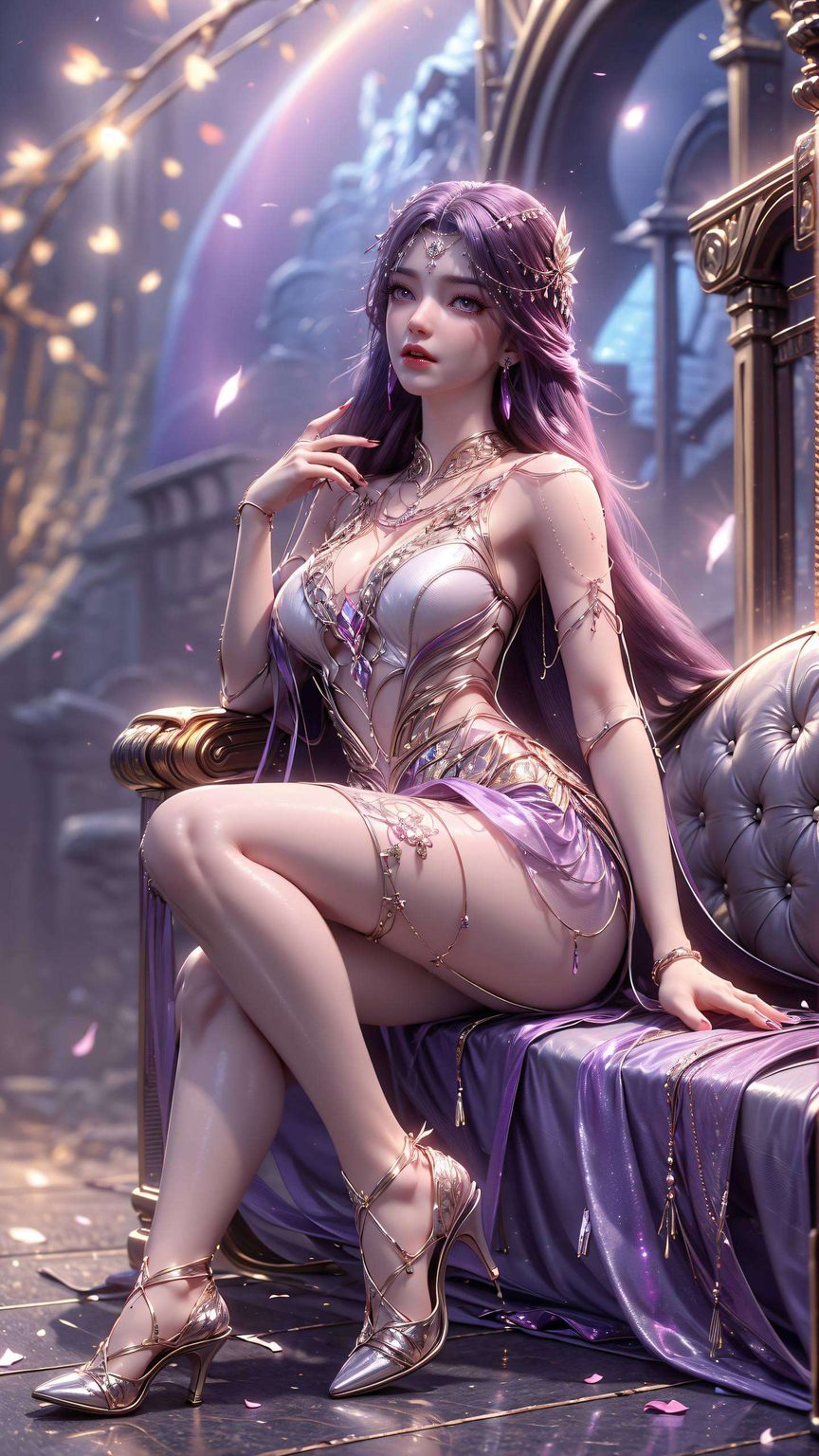 云曦漫步在繁花似锦的庭院令人一见难忘