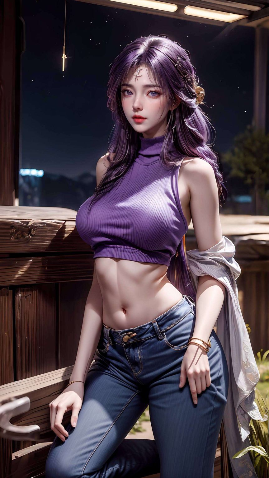 云曦如同一抹伤感油画中的国漫美女AI美女的细腻笔触