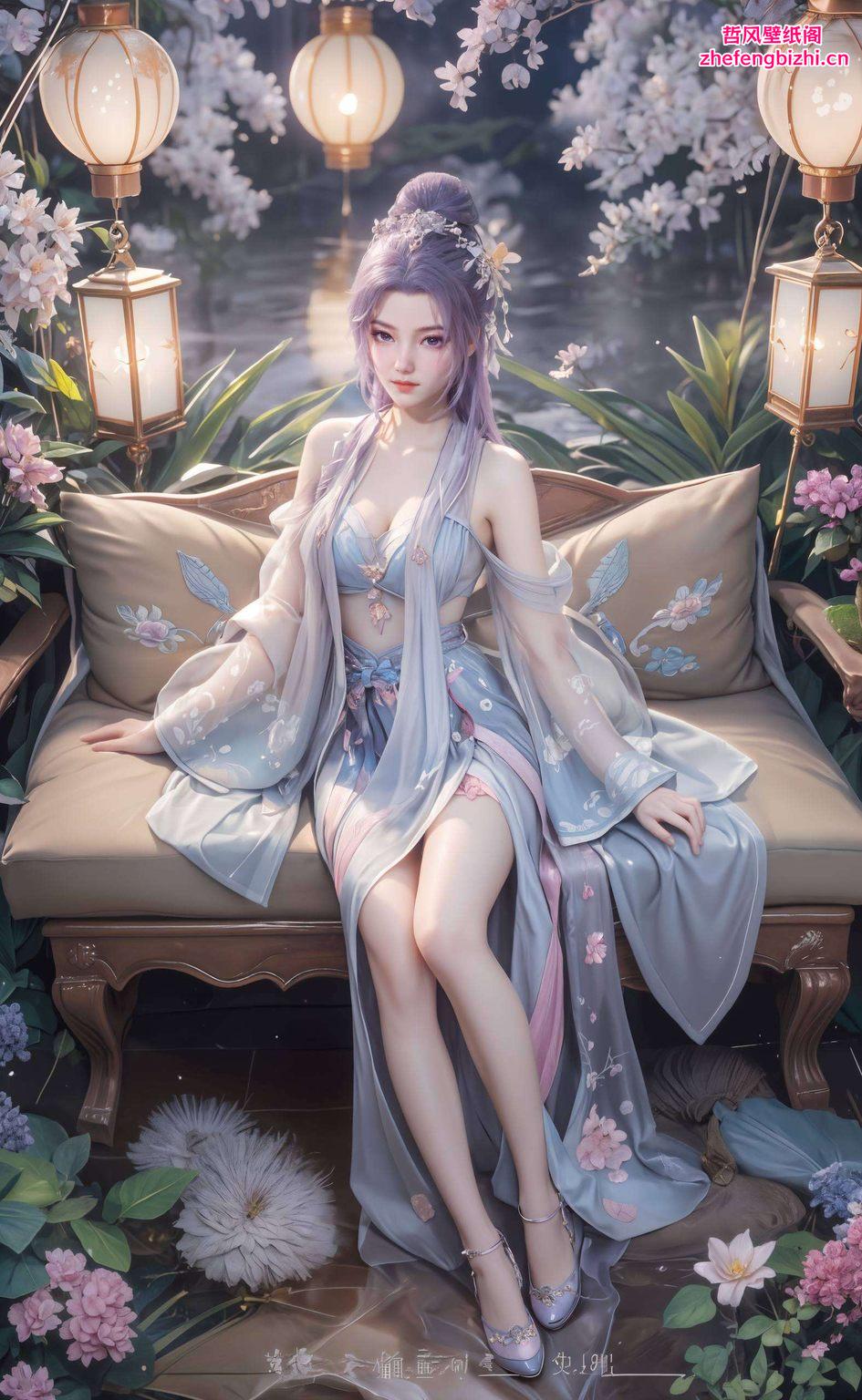 国漫美女与AI抽象艺术的完美融合