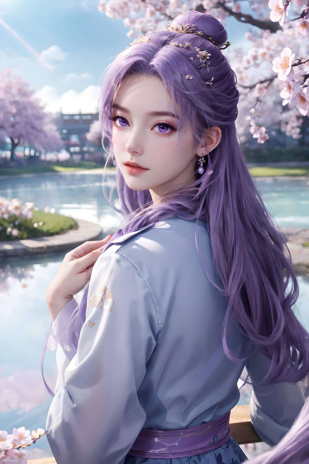 让她仿佛跃然屏上成为手机桌面的绝美风景