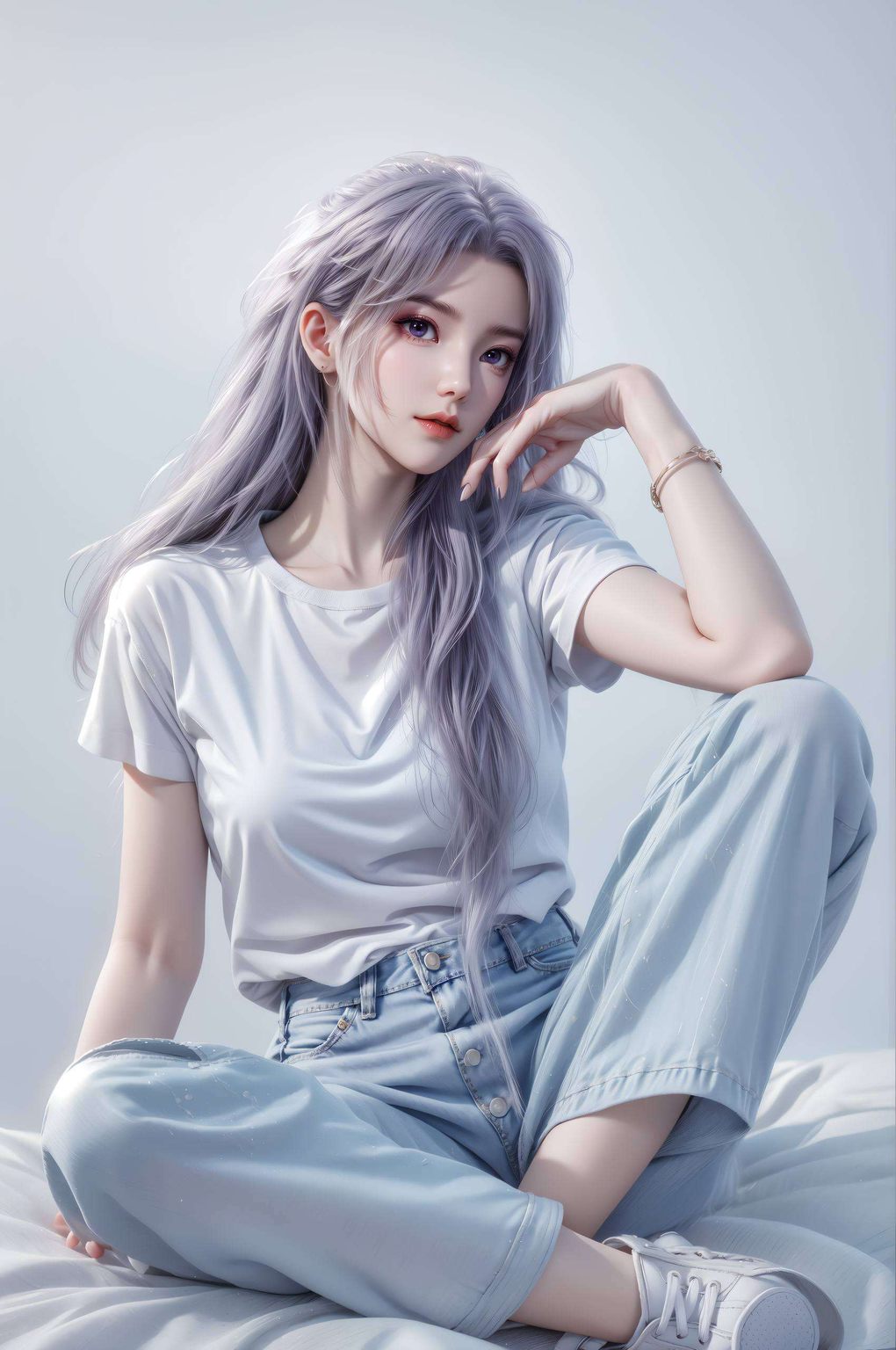 更带给你一抹梦幻般的清新与浪漫这款碎花国漫美女壁纸